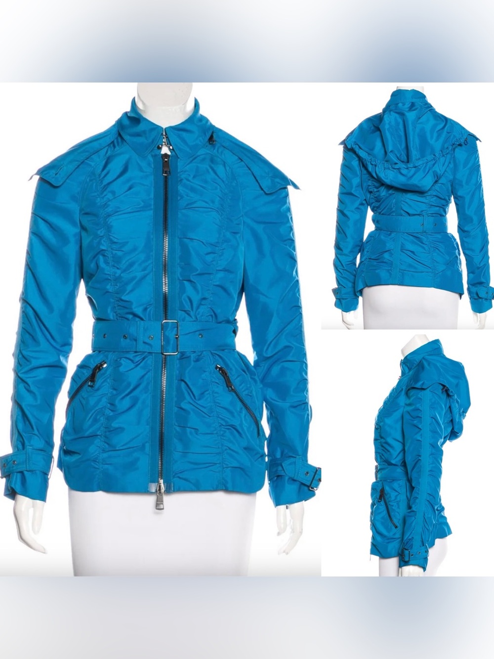 Burberry London Blue Women's Lightweight Belted Jacket